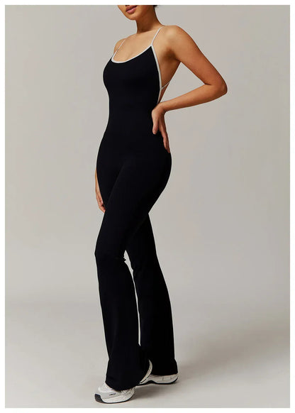 V Jumpsuit Gym Set Women Training Yoga Suit (Victorious Io Ignite Leggings)