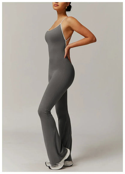 V Jumpsuit Gym Set Women Training Yoga Suit (Victorious Io Ignite Leggings)