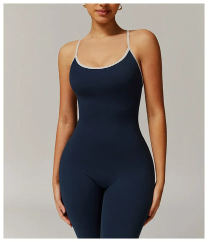 V Jumpsuit Gym Set Women Training Yoga Suit (Victorious Io Ignite Leggings)