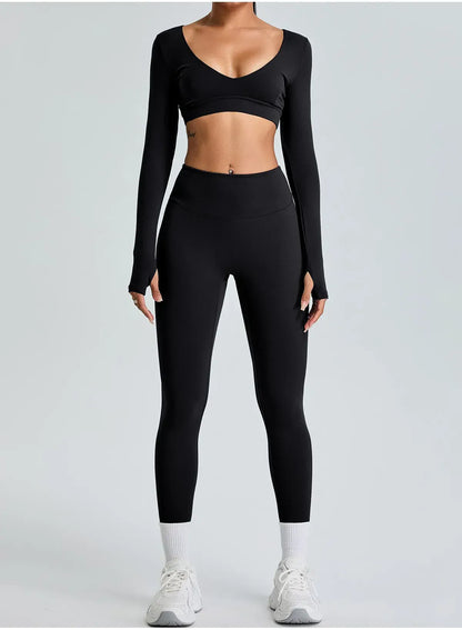 V Neck Long Sleeve Yoga Shirt