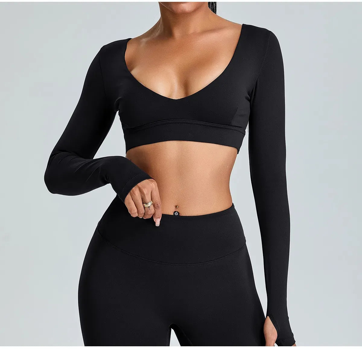 V Neck Long Sleeve Yoga Shirt