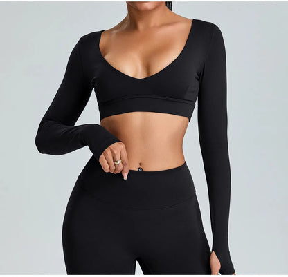 V Neck Long Sleeve Yoga Shirt