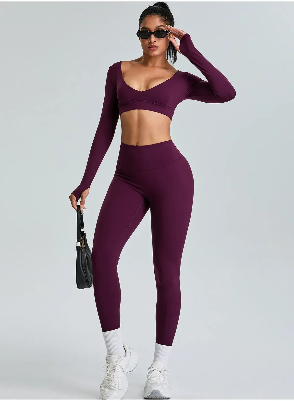 V Neck Long Sleeve Yoga Shirt