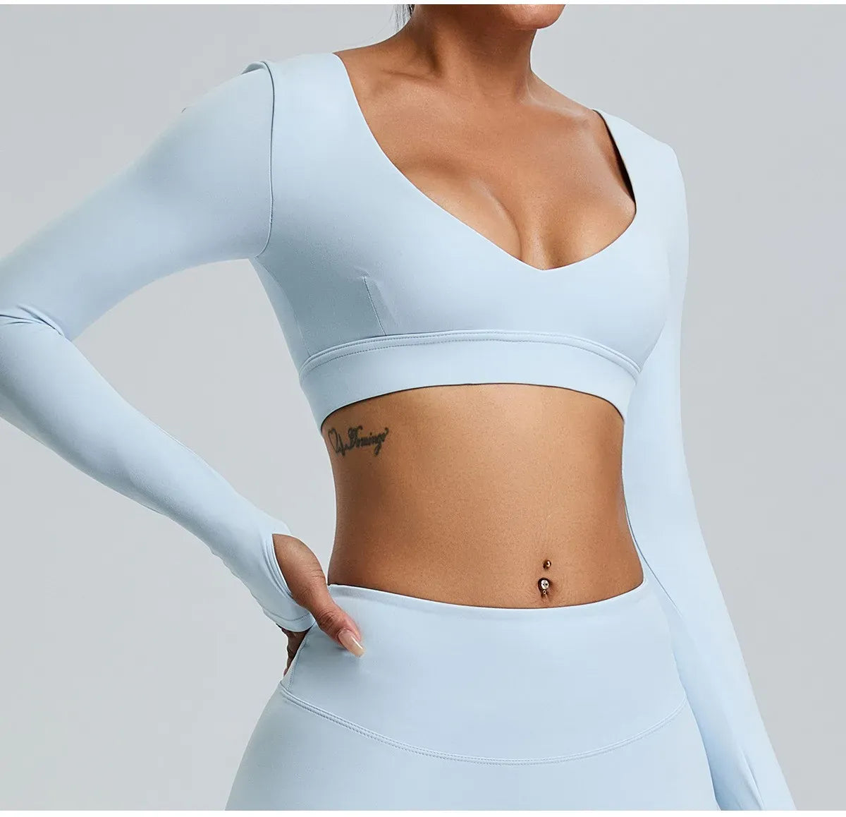 V Neck Long Sleeve Yoga Shirt