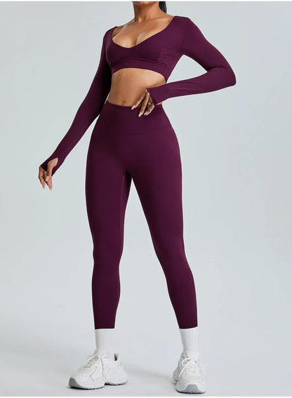 V Neck Long Sleeve Yoga Shirt