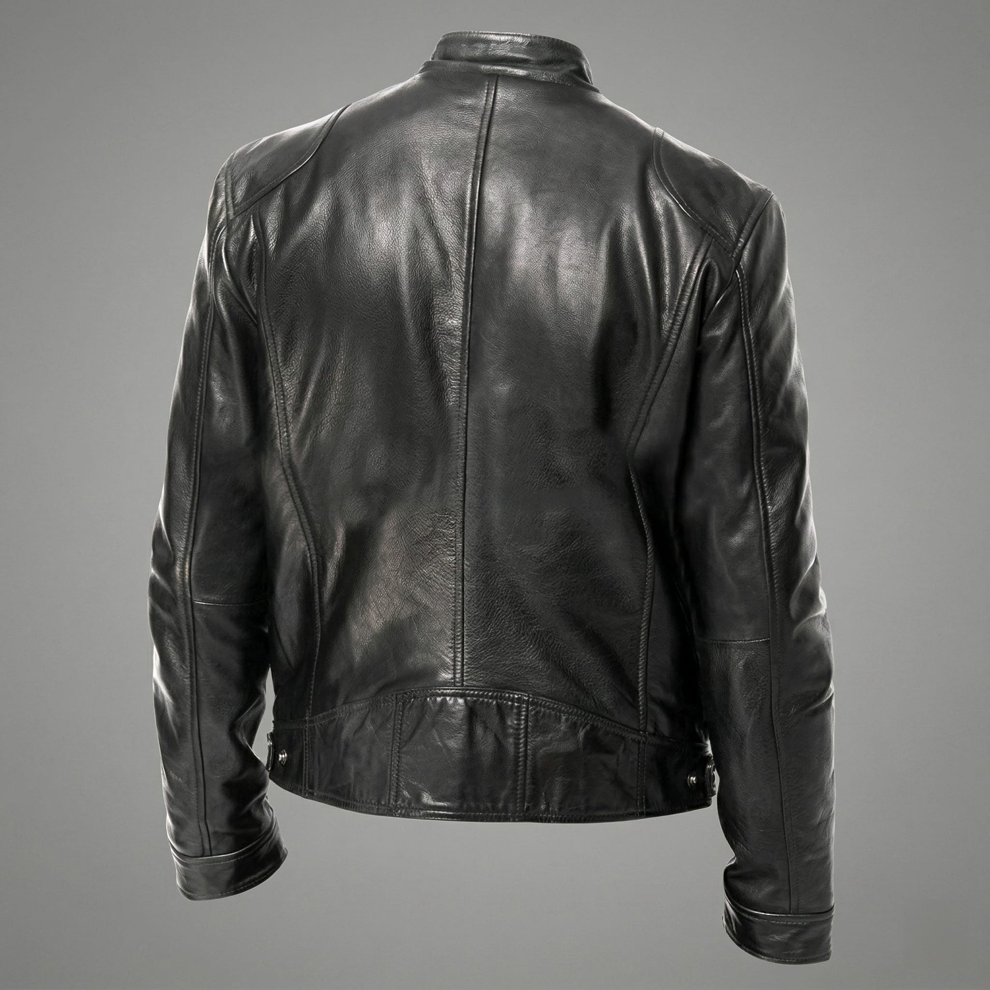 Vegan Leather Jacket Maroon/Brown/Black