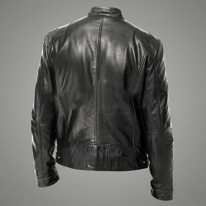 Vegan Leather Jacket Maroon/Brown/Black