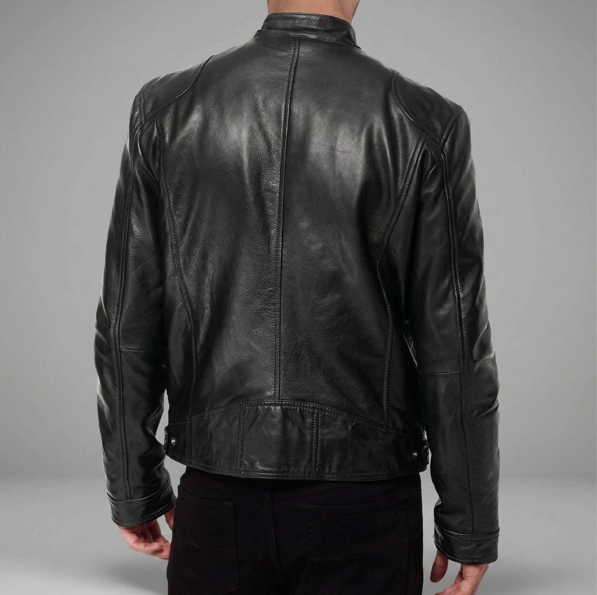 Vegan Leather Jacket Maroon/Brown/Black