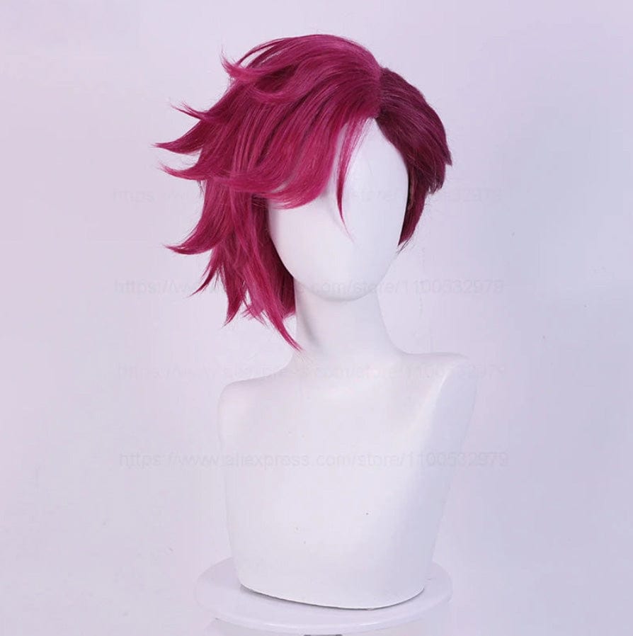 Vi Arcane Cosplay Wig – 30cm Deep Rose Pink Wig + Cap by Victorious