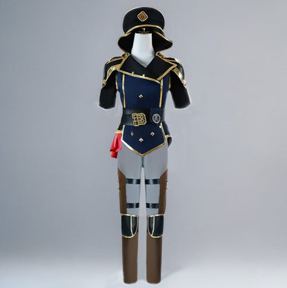 Vi Enforcer No Wig / XS Vi Arcane Season 1 Cosplay Costume – Red Jacket Classic & Blue Enforcer Uniform