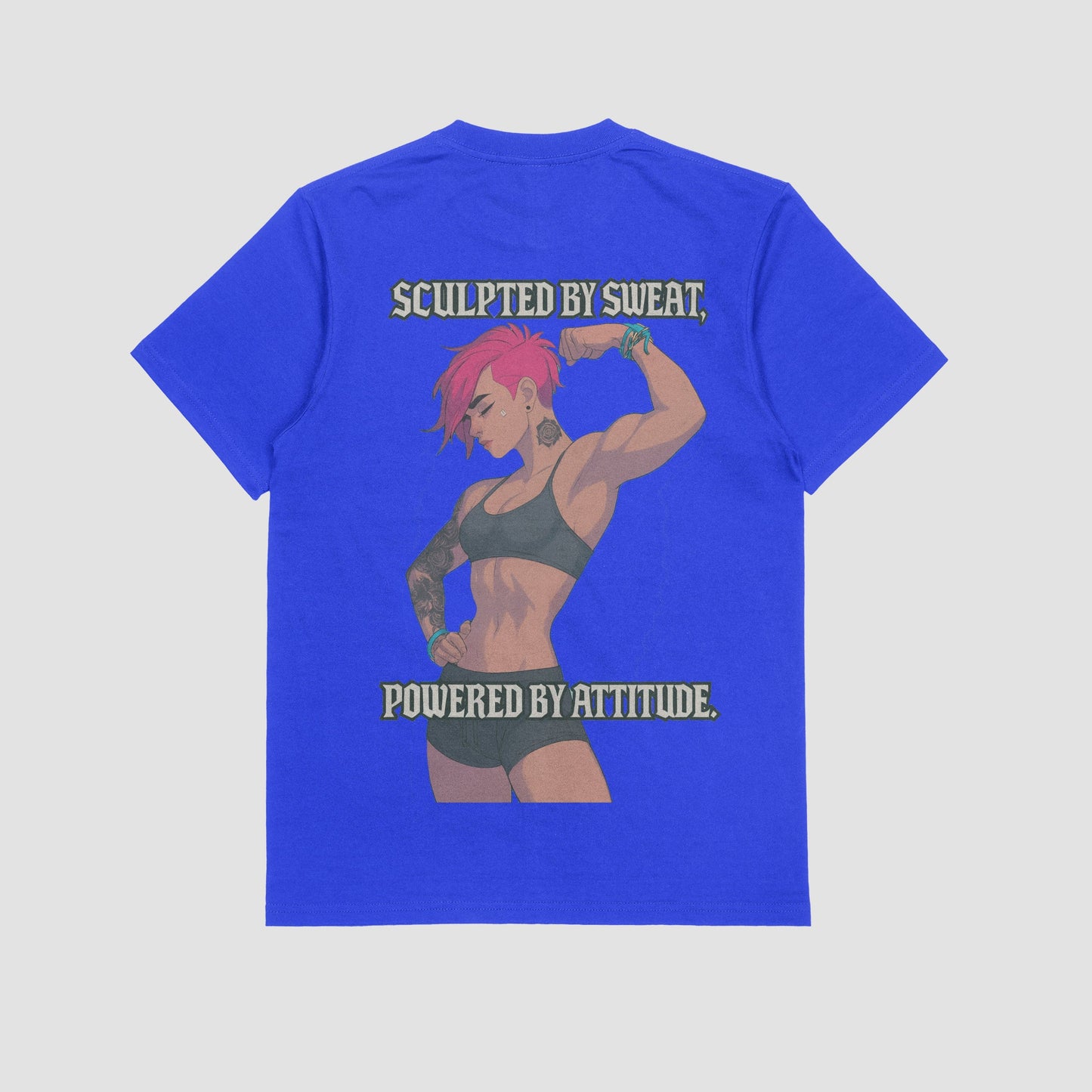 Vi "Sculpted by sweat, Powered by attitude" Gym T-shirt (Oversized)