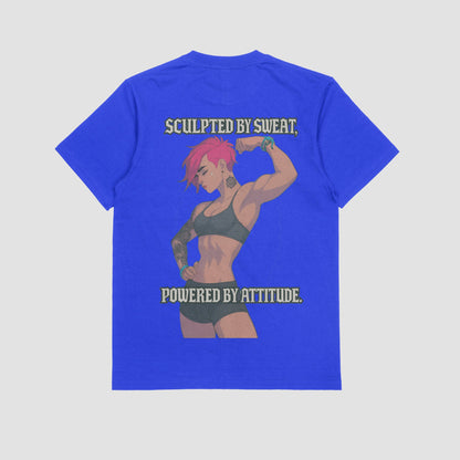 Vi "Sculpted by sweat, Powered by attitude" Gym T-shirt (Oversized)