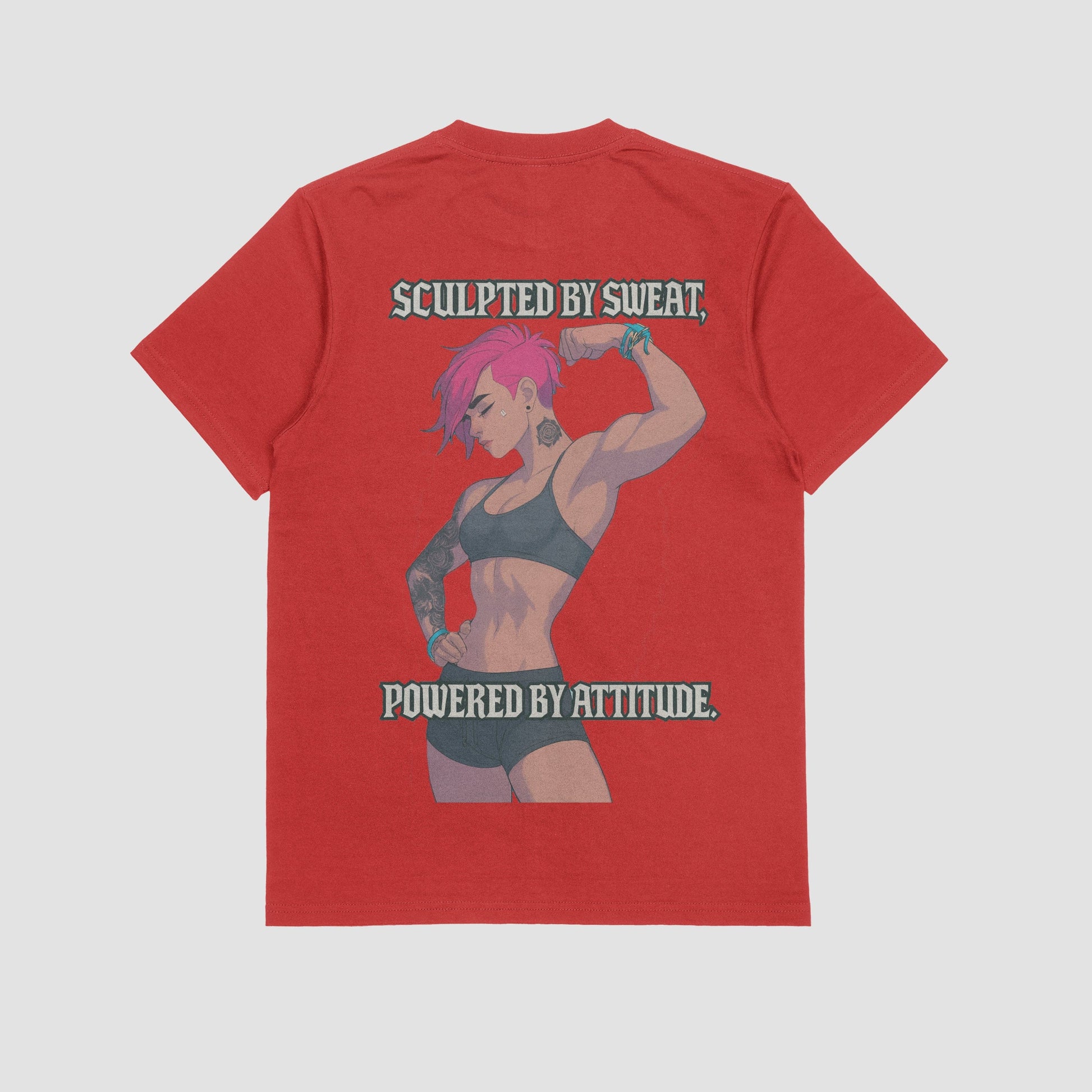 Vi "Sculpted by sweat, Powered by attitude" Gym T-shirt (Oversized)