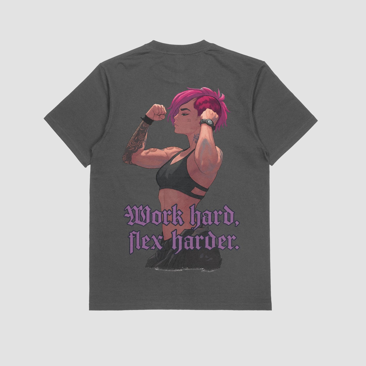 Vi "Work Hard, Flex Harder" Gym T-shirt (Oversized)