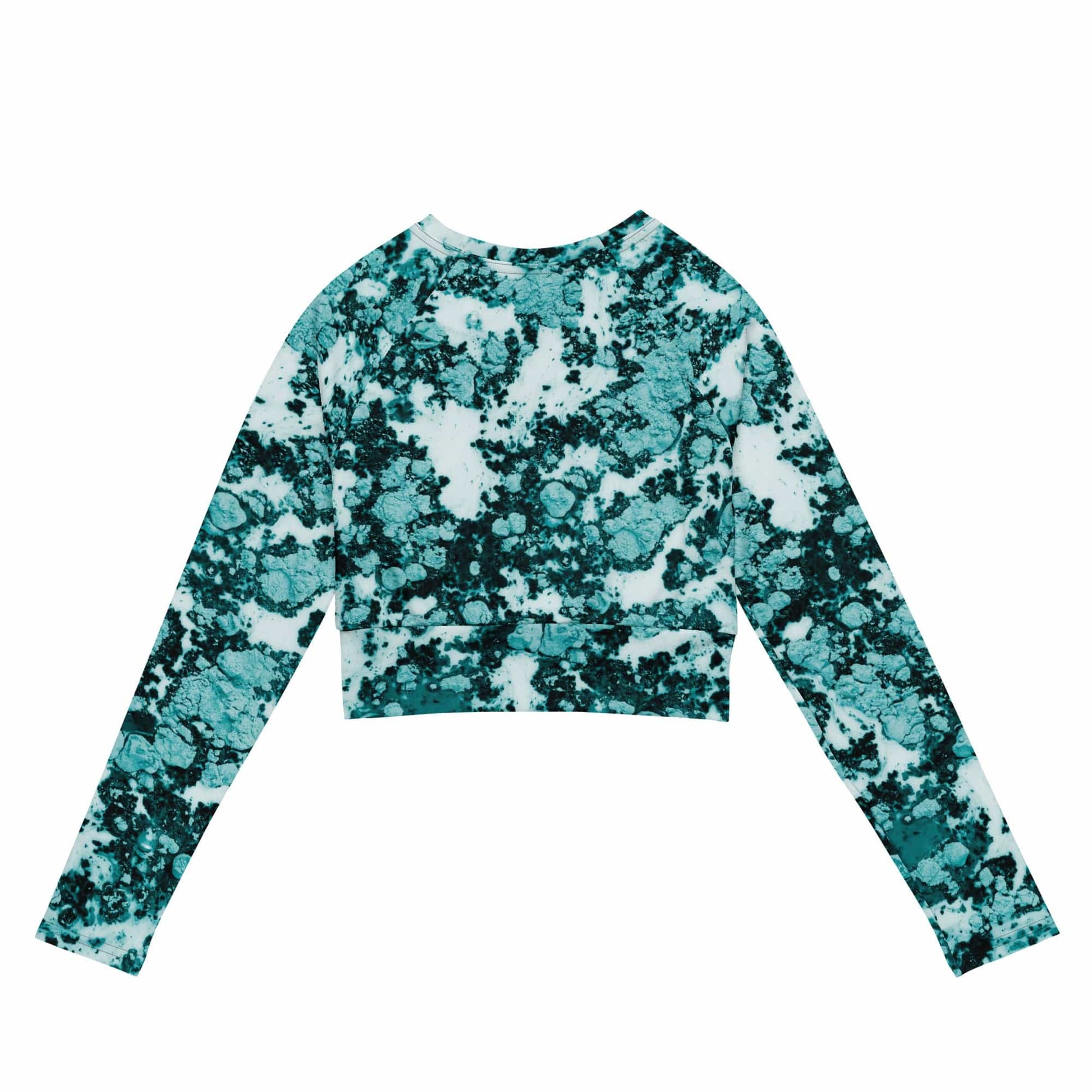 Victorious Aqua Fern Recycled long-sleeve crop top