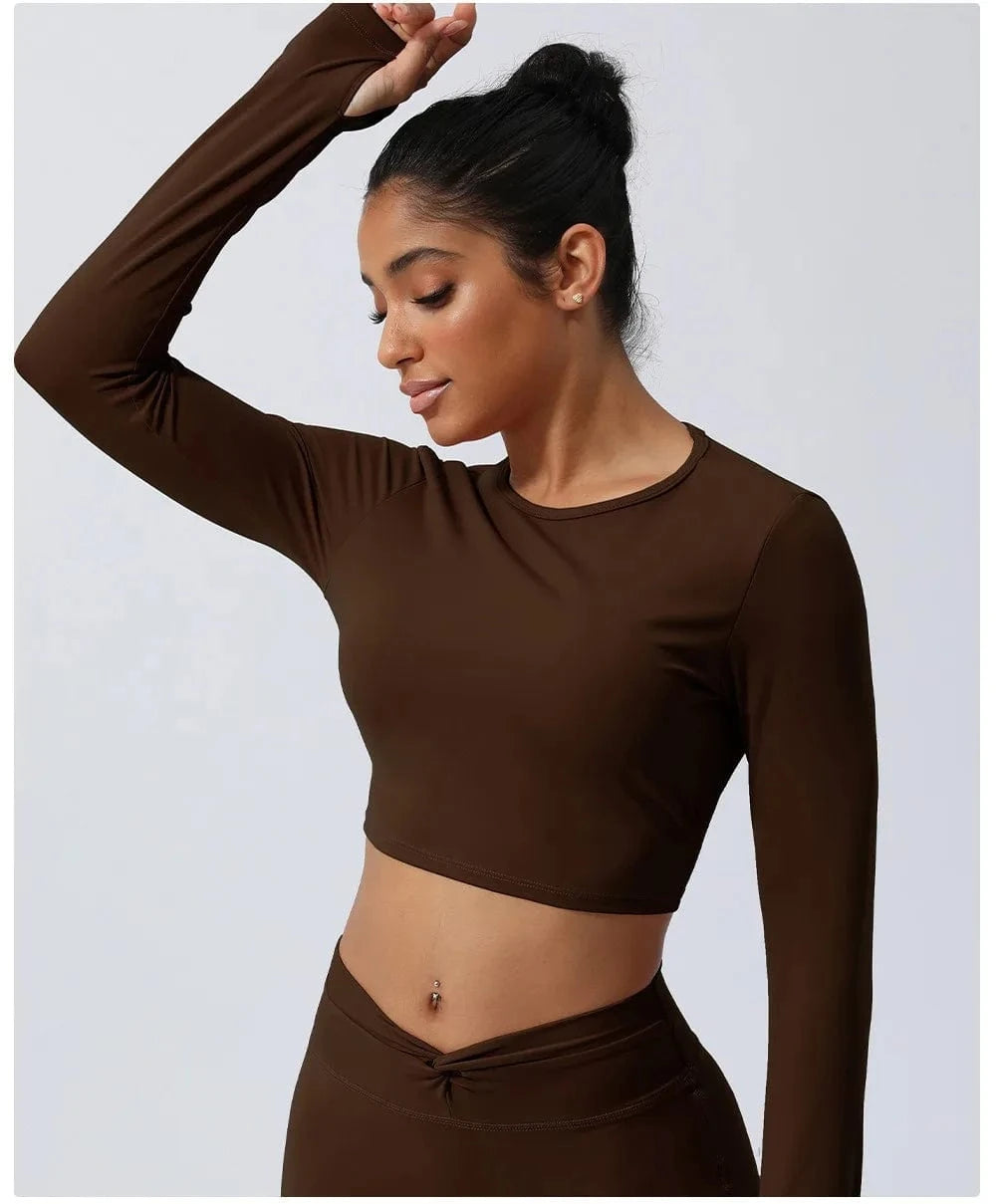 Victorious Artemis Running Top - Women's Back-Cross & Long Sleeve Gym Wear