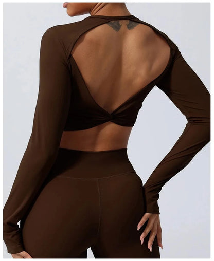 Victorious Artemis Running Top - Women's Back-Cross & Long Sleeve Gym Wear