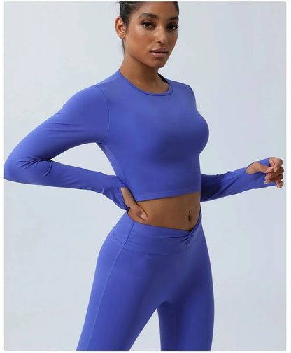 Victorious Artemis Running Top - Women's Back-Cross & Long Sleeve Gym Wear