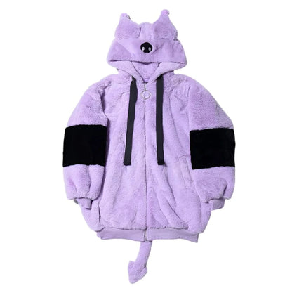 Victorious Block Faux Fur Coat Kawaii