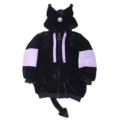 Victorious Block Faux Fur Coat Kawaii