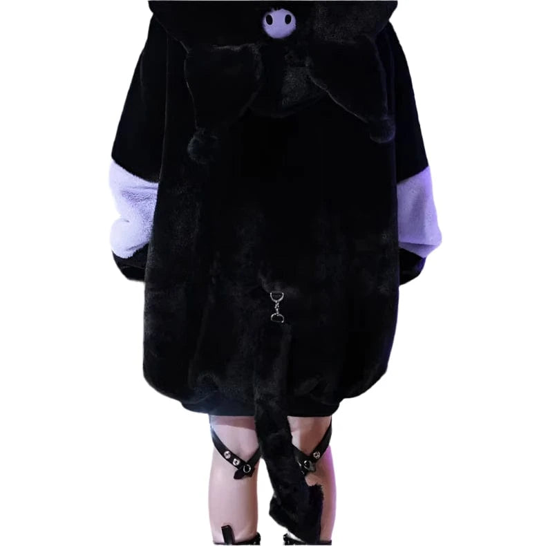 Victorious Block Faux Fur Coat Kawaii