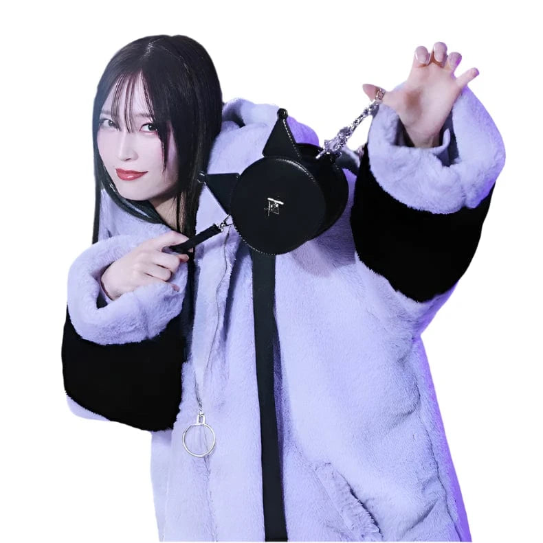 Victorious Block Faux Fur Coat Kawaii