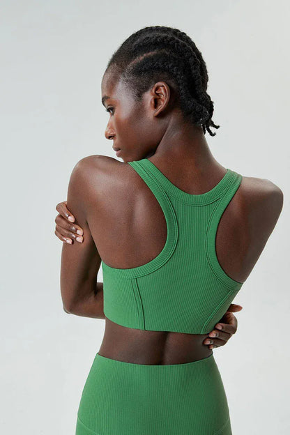 Victorious High Impact Fitness Yoga Bra /Gym Crop Top Ribbed Fabric