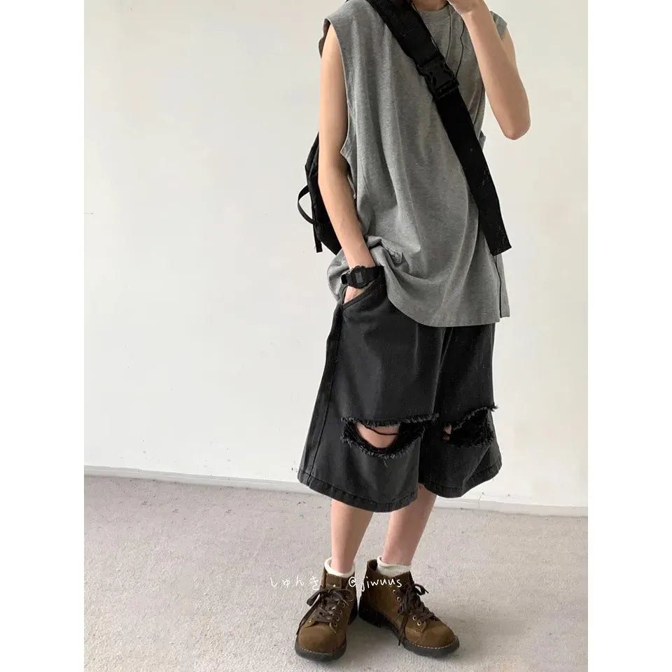 Victorious Loose Summer Sleeveless Sports Vest - Korean Fashion Style