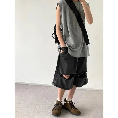 Victorious Loose Summer Sleeveless Sports Vest - Korean Fashion Style