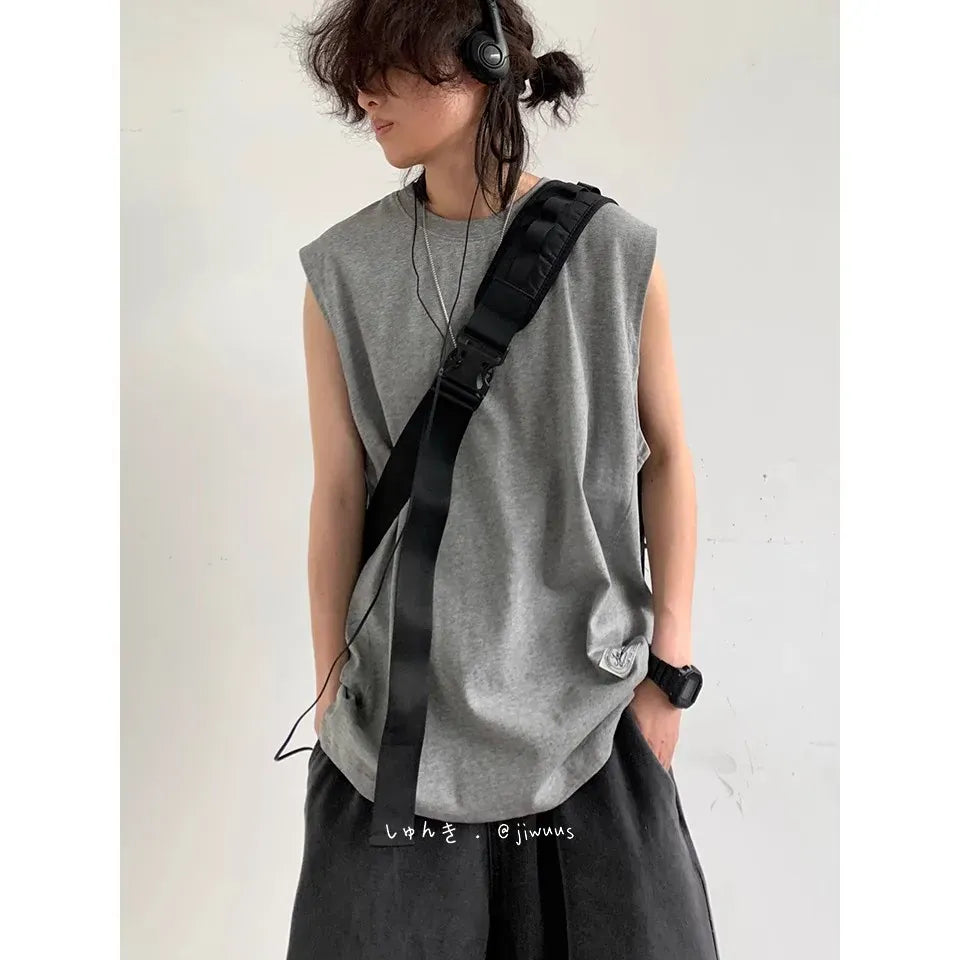 Victorious Loose Summer Sleeveless Sports Vest - Korean Fashion Style
