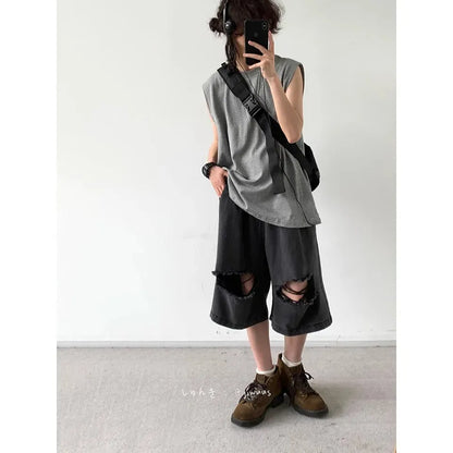Victorious Loose Summer Sleeveless Sports Vest - Korean Fashion Style