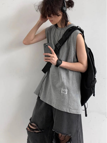 Victorious Loose Summer Sleeveless Sports Vest - Korean Fashion Style