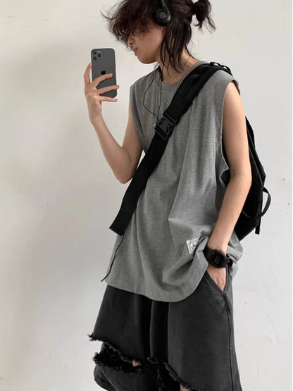 Victorious Loose Summer Sleeveless Sports Vest - Korean Fashion Style