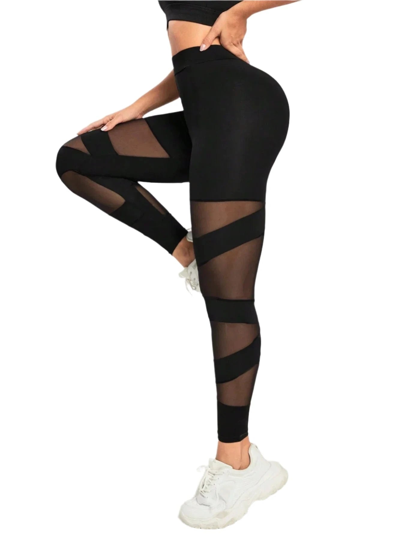 Victorious Meteor Mesh Wideband Waist Sports Leggings