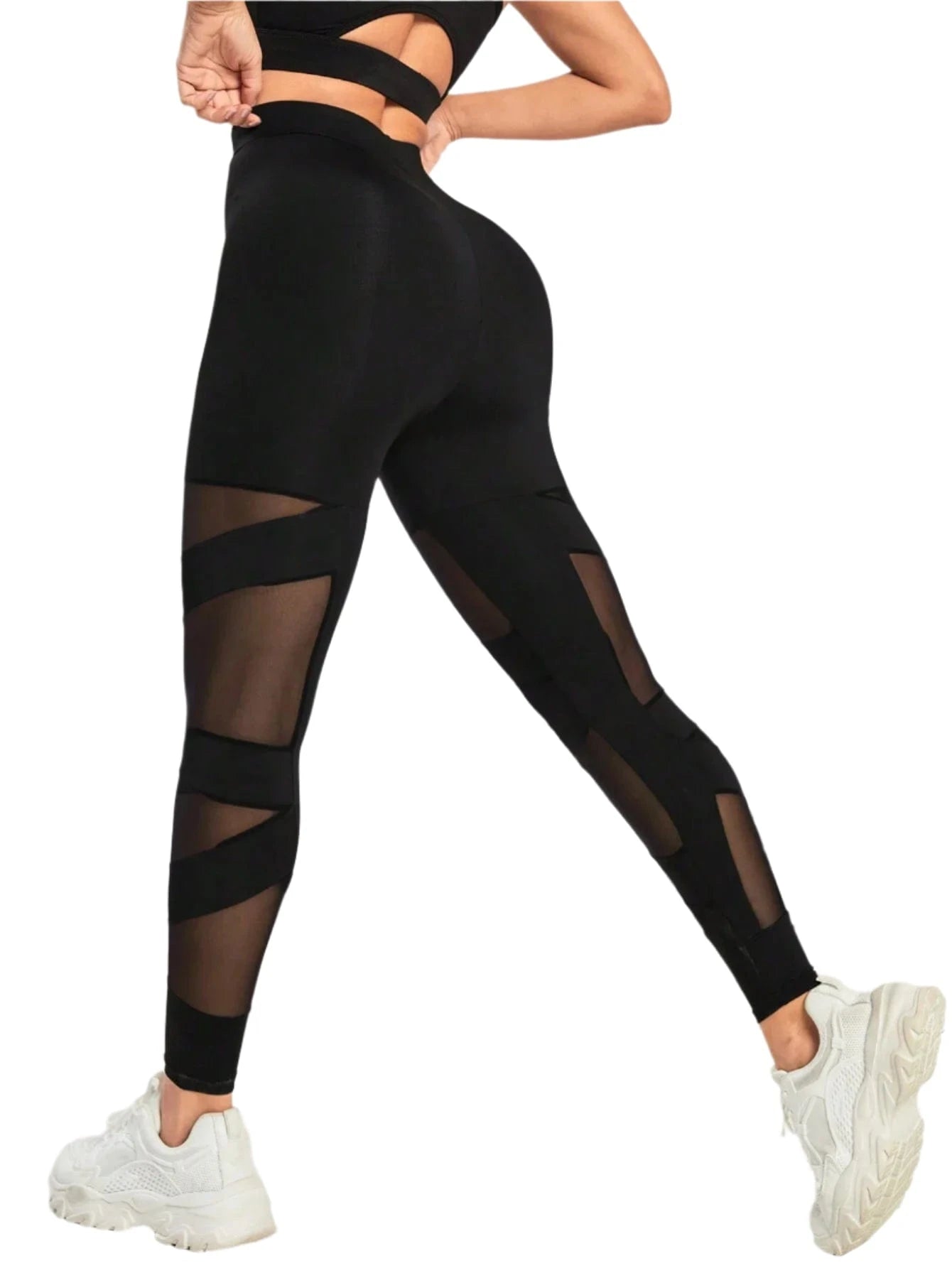 Victorious Meteor Mesh Wideband Waist Sports Leggings