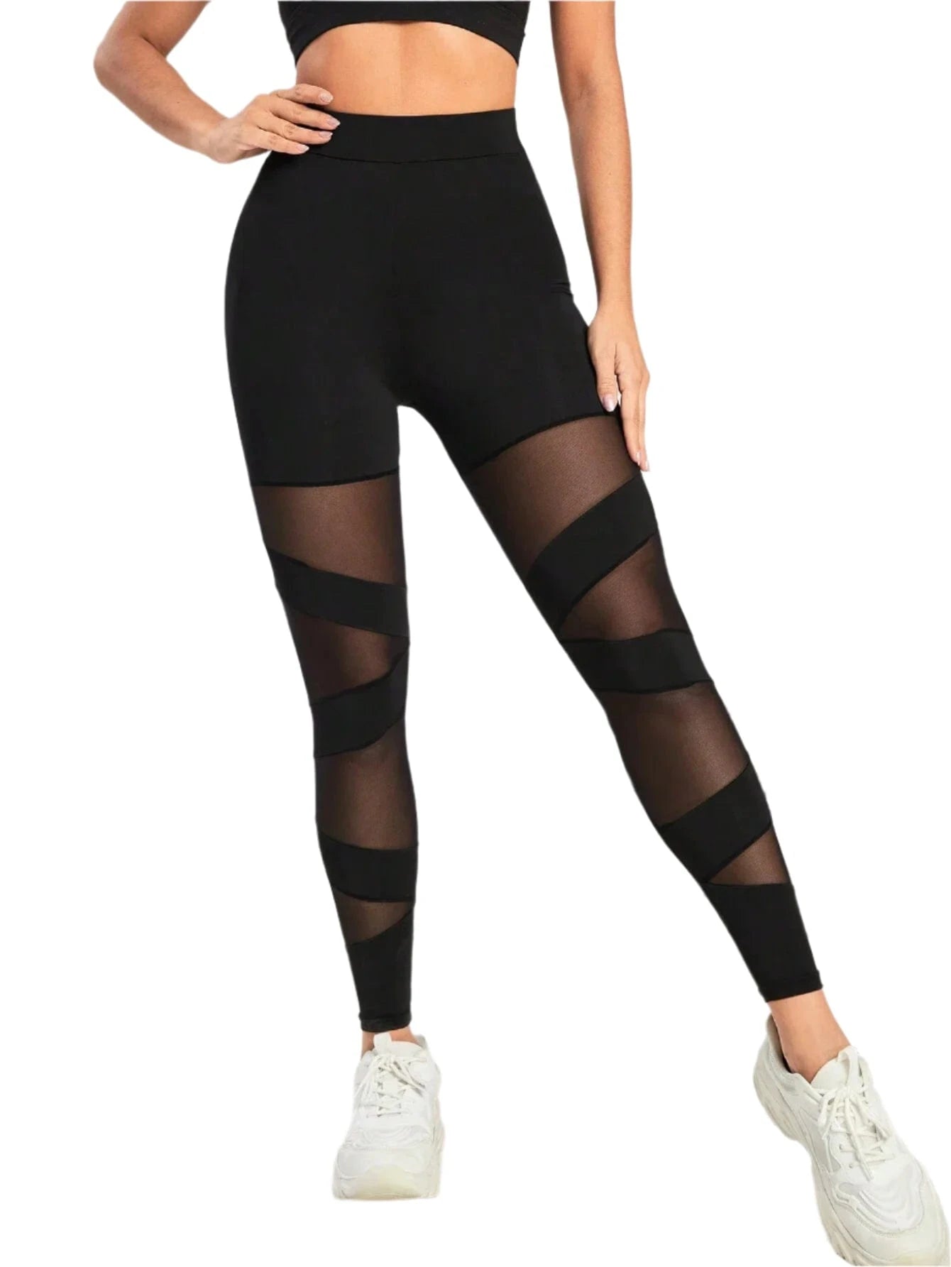 Victorious Meteor Mesh Wideband Waist Sports Leggings