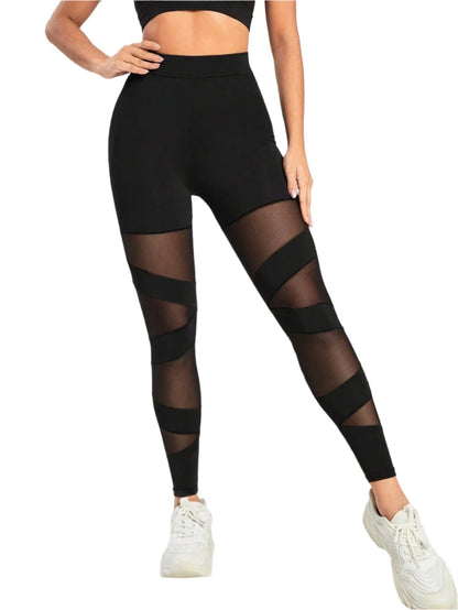 Victorious Meteor Mesh Wideband Waist Sports Leggings