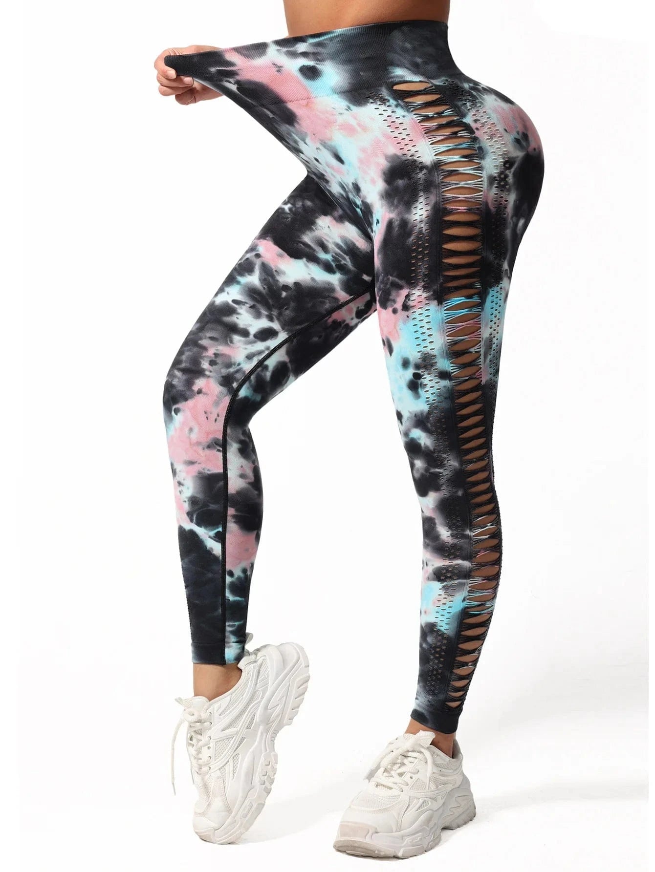 Victorious Nebula Swirl Tie Dye Seamless Women Leggings High Waist