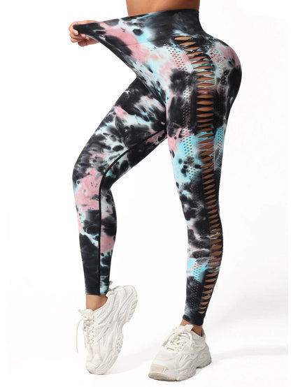 Victorious Nebula Swirl Tie Dye Seamless Women Leggings High Waist
