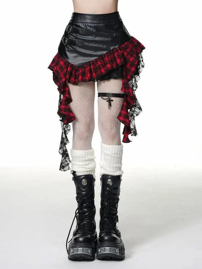Victorious Retro Harajuku Gothic Leather Skirt