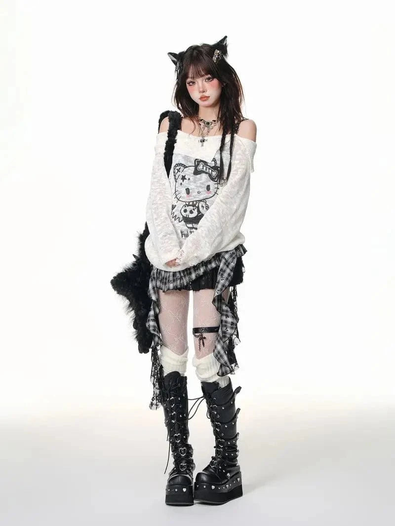 Victorious Retro Harajuku Gothic Leather Skirt