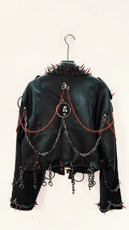 Victorious UFO Pop vintage Leather jacket Gothic Leather Punk