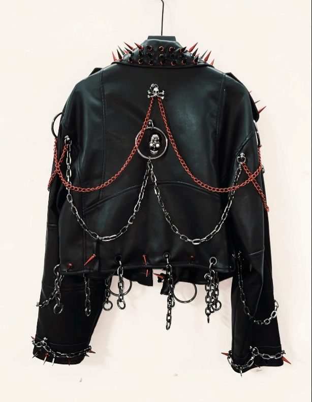 Victorious UFO Pop vintage Leather jacket Gothic Leather Punk