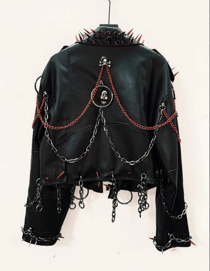 Victorious UFO Pop vintage Leather jacket Gothic Leather Punk