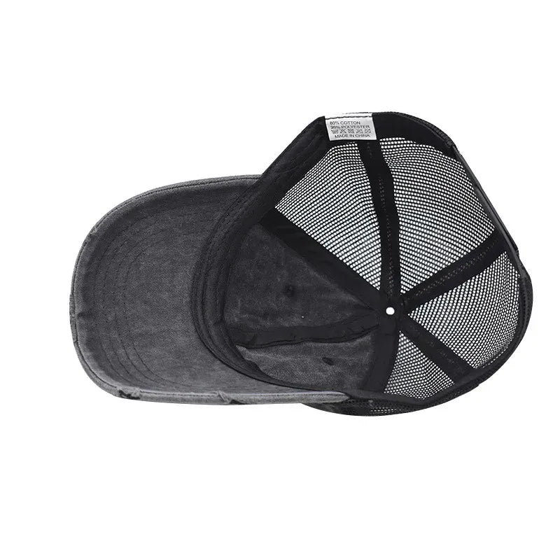 Washed Cotton Mesh Breathable Baseball Cap / Old Ripped Caps Men and Women