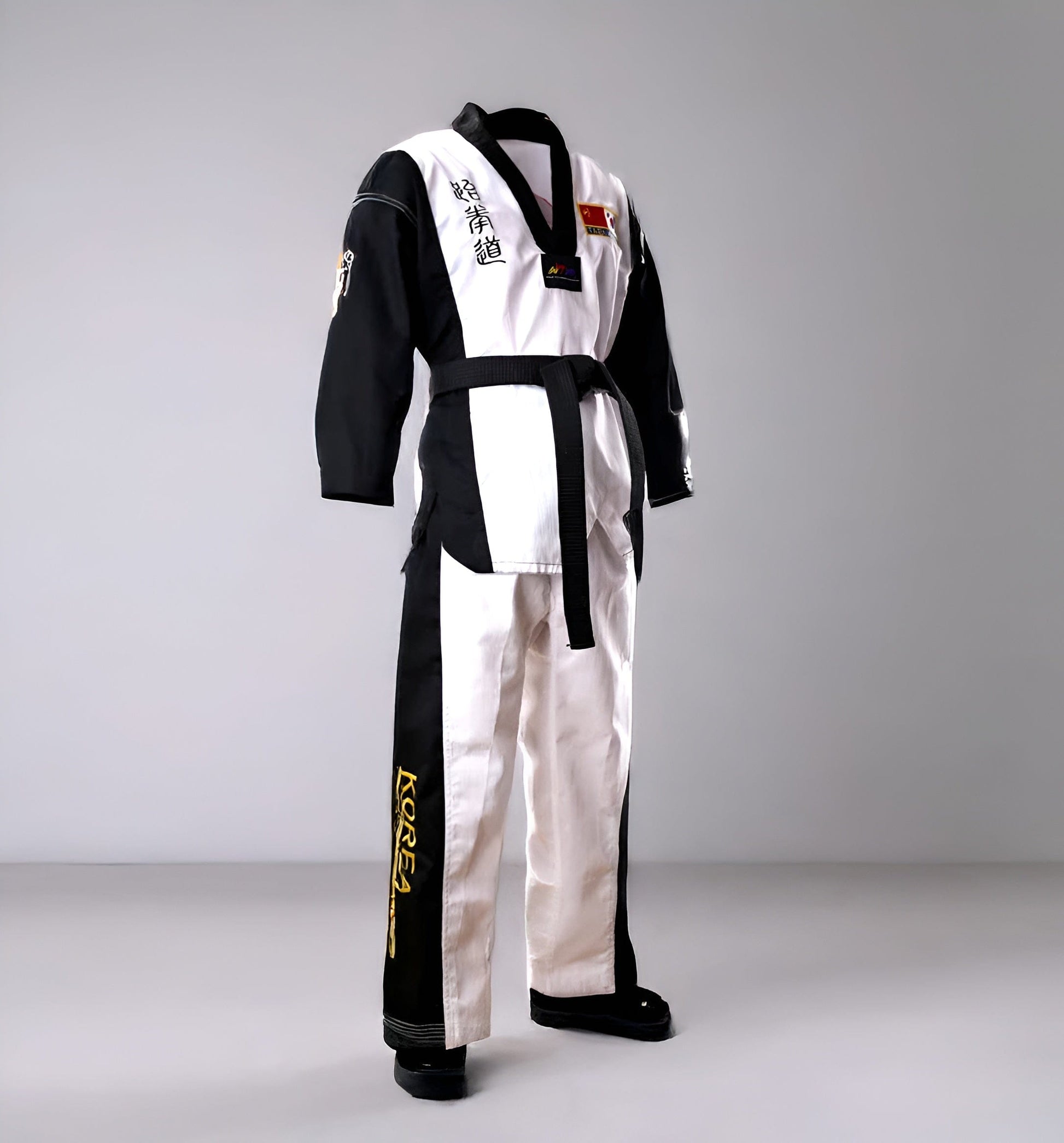 White and Black / XXXS Korea Taekwondo Uniform  / MMA Martial arts / Karate Basic Training Adults & Kids Uniform