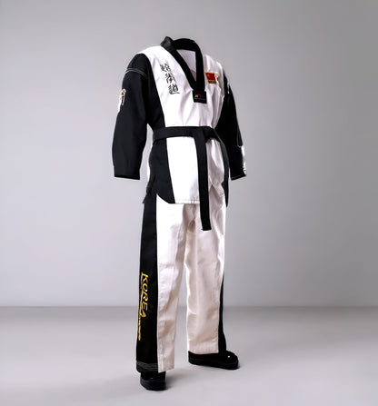 White and Black / XXXS Korea Taekwondo Uniform  / MMA Martial arts / Karate Basic Training Adults & Kids Uniform