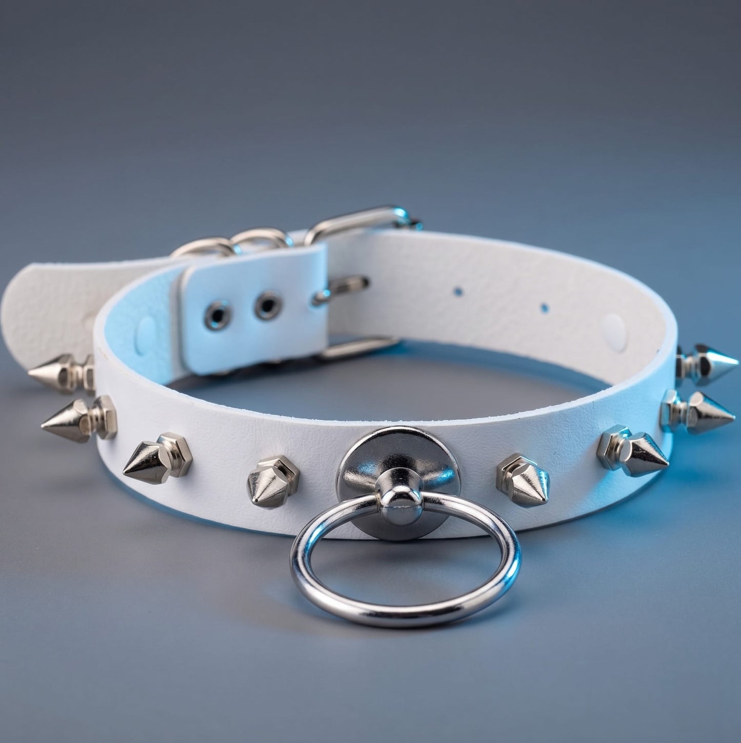 White Chocker Spikes Punk Collar