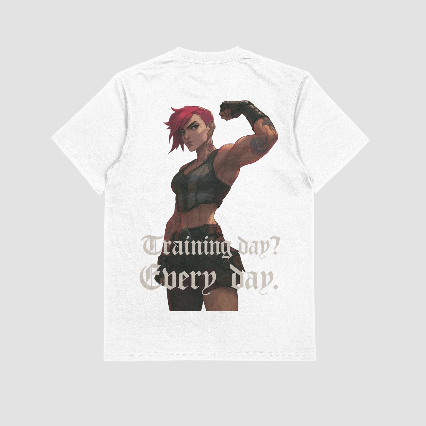 White / M Vi "training day" Gym T-shirt (Oversize)