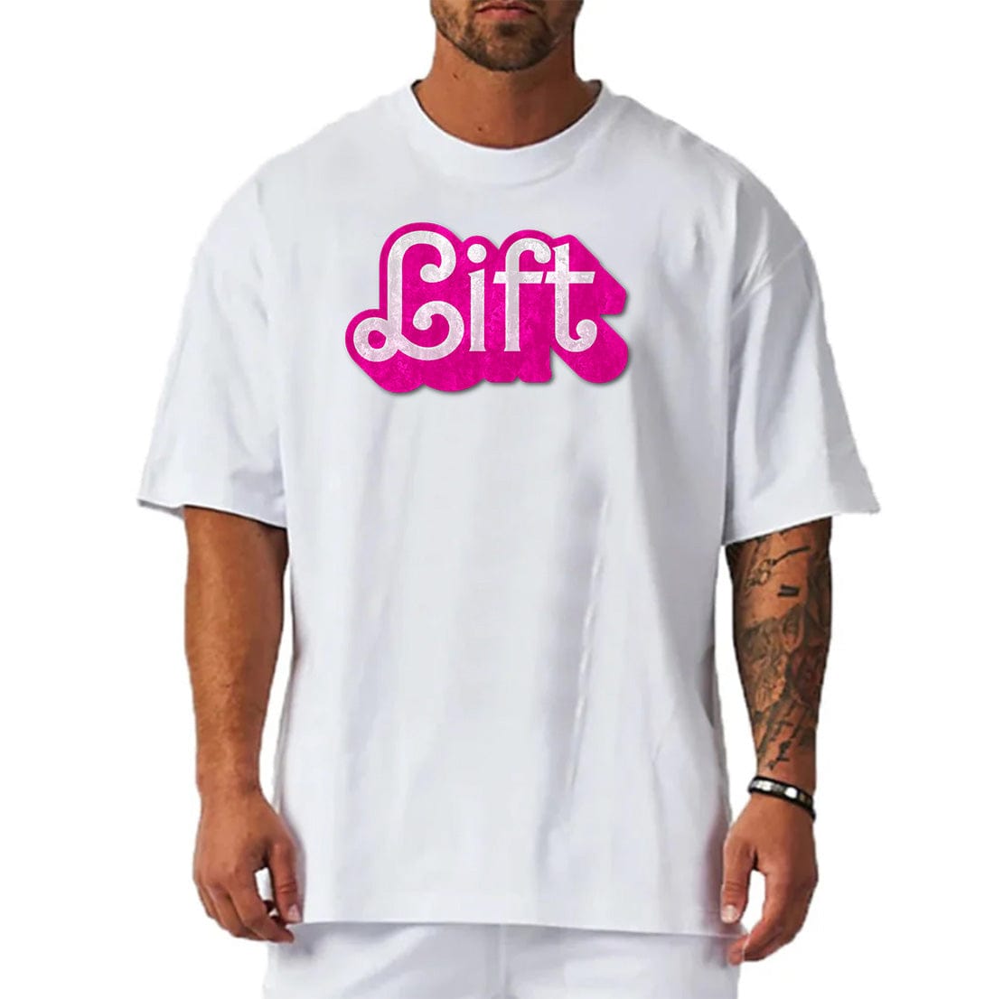 White / M Victorious Barbie "Lift" Oversize Gym T-shirt